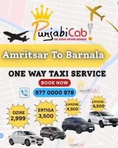 Amritsar To Barnala Taxi Service by Punjabi Cab – Safe, affordable, and comfortable travel across Punjab.